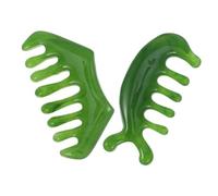 Gogogmee Pettine Massaggiatore Per Cuoio Capelluto e Rilassamento Della Testa, Set 2 Pezzi Denti Duri, Pettine Portatile in Pietra Naturale Per Massaggio Agopuntura e Chioma Sensibili