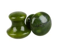 Gogogmee Pietra Gua Sha Massaggiatore a Forma di Fungo 2 Pezzi in Pietra Verde per Massaggi Viso e Corpo, Strumento Multifunzionale per Circolazione, Rassodante e Relax Muscolare Spa