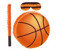 Gogogmee Pignatta Basket Completa con Benda e Bastone per Giochi di Compleanno Tema Sport Decorazione Colorata in Cartone Resistente per Feste Ragazzi