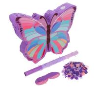 Gogogmee Piñata a Forma di Farfalla Viola Set con Bastone e Benda, Decorazioni per Feste di Compleanno Bambine, Pignatta Interattiva con Coriandoli 50g, Giochi per Feste di Famiglia