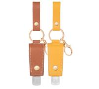 Gogogmee Porta Gel Mani da Viaggio 30 Ml in Pelle con Portachiavi Set 2 Pezzi di Mini Flaconi Profumo Vuoti e Custodia Staccabile per Zaini e Borse Accessorio Pratico per Colore Casuale