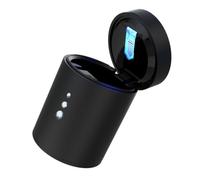 Gogogmee Posacenere Auto Compatto con LED Integrato Materiale Abs Resistente Portacenere Portatile per Auto e Casa per Consolle Centrale e Ufficio Design Elegante Nero e Argento