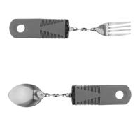 Gogogmee Posate Anti-vibrazione in Acciaio Inossidabile Adattabili per Anziani Forchetta e Cucchiaio Pieghevoli Utensili per Alimentazione Assistita per Uso Quotidiano Viaggio