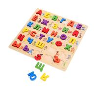 Gogogmee Puzzle Alfabeto in Legno per Gioco Didattico Montessori con Lettere Grandi Facili da Maneggiare Tabellone Resistente per Apprendimento Precoce e Sviluppo Motorio