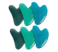 Gogogmee Raschietto per Massaggio in Resina a Forma di Cuore 6 Pezzi, Strumento Compatto per Viso e Muscoli, Bordi Lisci per Massaggi Quotidiani Corpo e Collo, Pratico da Trasportare e Uso Domestico