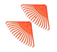Gogogmee Rastrello da Giardino in Plastica Arancione 16 Denti Set 2 Pezzi Rastrelli Manuali per Lavori Pesanti Attrezzi da Giardinaggio per Prato Foglie e Erba Sintetica Uso Domestico