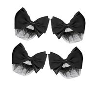 Gogogmee Retine per Chioma Aderenti con Fermaglio a Molla e Fiocco, Set da 4 Pezzi per Chignon Piccoli da Donna, Accessori in Rete Morbida per Feste, Matrimoni e Uso Professionale