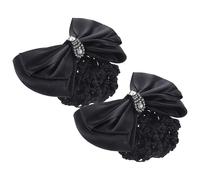 Gogogmee Retine per Chioma da Donna Fiocco, Set 2 Pezzi Copri Chignon Leggeri e Traspiranti, Accessori per Infermiere, Hostess e Impiegate, Rete Copri Chignon per Acconciature