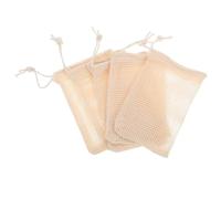 Gogogmee Sacchetti per Sapone con Rete Beige 5 Pezzi in Cotone e Lino e Risparmiare Sapone per Creare Schiuma per Viaggio e Cucina
