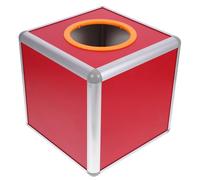 Gogogmee Scatola per Votazioni e Donazioni in Legno con Cornice in Alluminio Contenitore per Biglietti Lotteria con Fessura Rosso Cassetta per Raccogliere Voti e Donazioni per Eventi e