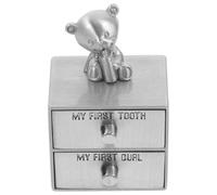 Gogogmee Scatola Porta Dentini Latte in Metallo con Doppio e Cassetto Organizer Decorativo per Capelli e Primo Dente del Resistente e Portatile per Conservazione Ricordi