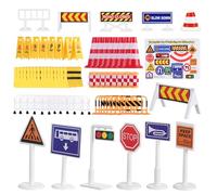 Gogogmee Segnali Stradali Giocattolo Educativi per Set con Cartelli e Coni per Gioco Interattivo e Apprendimento Sicurezza Stradale