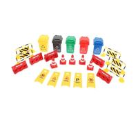 Gogogmee Segnali Stradali Giocattolo in Plastica Miniature Barricate Traffico con Coni Recinzioni e Cartelli Inglesi per Gioco Educativo Sicurezza Stradale per Ragazzi e Ragazze