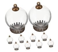 Gogogmee Set 10 Pezzi Piccoli Barattoli Di Vetro Tappo in Metallo, Bottiglie Dei Desideri Decorative 20mm Per Decorazioni Sospese, Fai Da Te e Regali Creativi