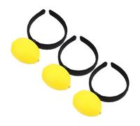 Gogogmee Set 3 Fasce per Chioma a Forma di Limone 3d in Peluche Morbido - Accessori Costume Frutta per Feste, Copricapo Hawaiano da Spiaggia per Adulti, Cerchietti Leggeri e Comodi