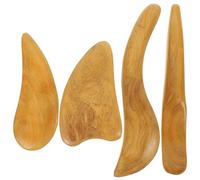 Gogogmee Set 4 Pezzi Massaggiatori Gua Sha in Legno Per Viso e Corpo, Kit Raschietti Multifunzione Ergonomici Per Massaggio Rilassante, Strumenti Di Bellezza Portatili Per Pelle e Benessere Quotidiano
