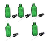 Gogogmee Set 5 Bottiglie di Vetro Verde 50ml Riutilizzabili e Ricaricabili per Viaggio e Affari Contenitori Spray per Profumi ed Essenze