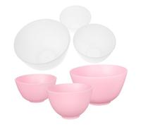 Gogogmee Set 6 Ciotole in Silicone per Maschere Viso Fai da Te Resistenti ed Elastiche Base Antiscivolo e Design Antigoccia per Miscelazione Cosmetica e Trattamenti di Bellezza a Casa