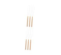 Gogogmee Set 6 Pezzi Uncini per Extension Chioma Manico in Legno, Acciaio Inossidabile, Antiscivolo e Comodi per Uso Hair DIY e Parrucchieri