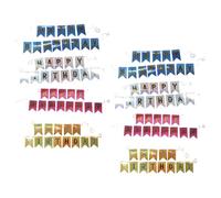 Gogogmee Set 8 Striscioni di Compleanno in Lamina Specchiata Bandierine Colorate Effetto Metallico Decorazioni per Festa di Buon Compleanno per Casa e Porte Design Scintillante e