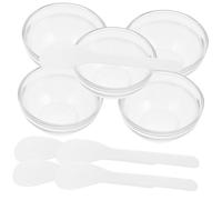 Gogogmee Set Da 10 Pezzi Ciotole in Vetro Per Oli Essenziali Da Spa e Miscelazione Maschere Viso, Ciotole Facciali Trasparenti Compact Per Uso Domestico, Bastoncini Per Skincare e Bellezza Al Salone