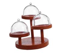Gogogmee Set Da 2 Decorazioni Per La Casa Delle Bambole Mini Vetrina Per Dessert Mobili Per Casa Delle Bambole In Legno Piccola Torre Per Dessert Vassoio Per Cibo In Miniatura Mini