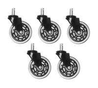 Gogogmee Set da 5 Ruote per Sedia da Ufficio 3 Pollici in PU Trasparente Ruote Girevoli Robuste e Stabili Perno 10X22Mm Protezione Pavimenti senza Segni per Casa e Ufficio