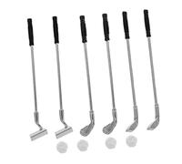 Gogogmee Set da Minigolf in Miniatura per Casa delle Bambole Mazze da Golf Realistiche in Lega 6 Mazze e 4 Palline Accessori Decorativi per Giochi Creativi e Collezioni
