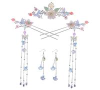 Gogogmee Set Di Accessori Per - Set Di Forcine Cinesi Bastoncino Per Tradizionale Forcina Con Nappa E Orecchino Per Donna