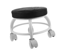 Gogogmee Sgabello Rotante con Ruote per Salone Estetico Piccola e Robusta per Pedicure e Trattamenti di Poggiapiedi Integrato Seduta Confortevole e per e Laboratori