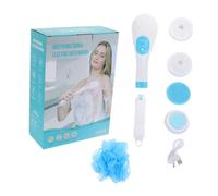 Gogogmee Spazzola da Bagno Elettrica in Abs Robusto Manico, Spazzola Rotante per Massaggio Schiena e Esfoliazione Viso, per Uso Doccia e Pulizia Corpo