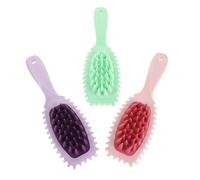 Gogogmee Spazzola Massaggiante per Cuoio Capelluto in Silicone 3 Pezzi Pettine Esfoliante per Lavaggio Chioma Scrubber Portatile per Doccia e Massaggio Delicato Quotidiano per Donne e