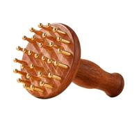Gogogmee Spazzola Massaggiante per in Ottone e Legno Sandalo Pettine Manuale per Capelluto e Massaggiatore Meridian per Guasha Accessorio per dei Compatto e Portatile per Relax