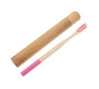 Gogogmee Spazzolino Bamboo Naturale con Custodia Portatile per Igiene Orale Setole Delicate e Manico Ergonomico Kit Viaggio per Pulizia Dentale Fino Mesi