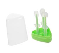 Gogogmee Spazzolino Morbido in Silicone per Ragazzo Ragazza Set 3 Pezzi Puliscilingua e Spazzolino, Igiene Orale Completa per Ragazzo Ragazza e Primi Dentini Igienico Verde