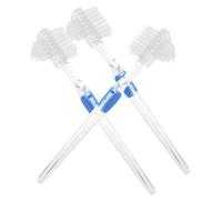 Gogogmee Spazzolino per Dentiere Doppia Faccia 3 Pezzi Trasparente Spazzola Pulizia Protesi Dentarie Setole Nylon Resistente Impugnatura Antiscivolo per Igiene Orale Quotidiana