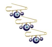 Gogogmee Spilla per Sciarpa Malocchio Blu Turchese, Set da 3 Spille da Bavero Decorate per Donna, Accessori Portafortuna per Giacche, Scialli e Cappotti, per Feste e Uso Quotidiano