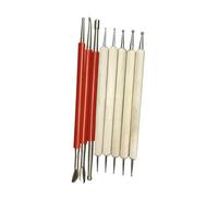 Gogogmee Strumenti per Ceramica in Acciaio Inossidabile Penne per Intaglio e Modellazione con Bastoncini Rosso e Bianco Attrezzi per Goffratura Scultura e Lavorazione Argilla Kit per