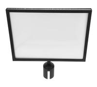 Gogogmee Supporto Segnaletica per Colonnina con Cintura Retrattile Portatarga Doppia Faccia Verticale per Controllo Code Struttura in Resistente e Facile da Pulire Montaggio Semplice su