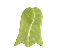 Gogogmee Tavola Raschiante Per Massaggi Corpo 2 Pezzi in Pietra Verde, Strumento Per Massoterapia Del Viso e Corpo, Leggera e Portatile Per Attivare La Circolazione e Ringiovanimento Cutaneo