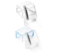 Gogogmee Timbro per Manicure Quadrato e Stamper per Nail Art 2 Pezzi Leggero e Compatto in Plastica Trasparente e Blu, Strumento Versatile per Unghie Donna, per Manicure Fai da Te e Regali