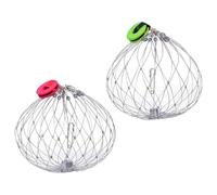 Gogogmee Trappola per Granchi in Filo D’Acciaio 2 Pezzi Gabbia di Cattura Riutilizzabile Peso Integrato Leggera e Compatta per Pesca in Mare e attività all’Aperto Colore Colore Casuale