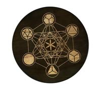 Gogogmee Vassoio in Legno di Quercia con Simbolo Sacro per Cristalli Elegante Supporto Espositivo Doppia Faccia per Statue e Gioielli Base Leggera e Pratica per Casa e Hotel