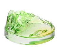 Gogogmee Vassoio in Vetro per Calamaio con Portapennelli Piccolo Contenitore Inchiostro e Supporto Pennelli per Calligrafia Pittura Acquerello e Sumi Portatile e Multifunzionale in Verde