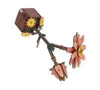 Gogogmee Wooden Daisy Flower Puzzle Kit DIY Craft Model in Natural Wood Smooth Assembly Decorative Plant For Home Family Bonding Creative Fun