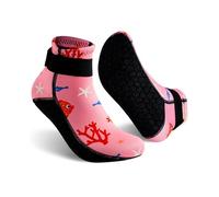 Gogokids, calzini in neoprene per bambini, spessore 3 mm, termici, con chiusura a velcro per ragazzi e ragazze, calzini antiscivolo per beach volley, nuoto, spiaggia, sport acquatici