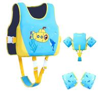 Gogokids Giubbotto di salvataggio per bambini con ali rimovibili e 8 elementi di galleggiamento, aiuto per il nuoto regolabile per bambini da 2 a 6 sì (15 a 30 kg), ali per bambini per piscina e