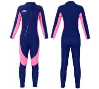 Gogokids Muta per bambini, 2,5 mm, in neoprene, termica, con protezione UV e cerniera frontale, completa per ragazze e ragazzi che nuotano in acqua fredda, snorkeling