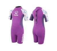 Gogokids Tuta in neoprene da 2,5 mm, per bambini e ragazze, un pezzo completo di tuta bagnata corta per sport acquatici, surf, nuoto, immersioni subacquee e snorkeling