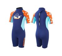 Gogokids Tuta in neoprene da 2,5 mm, per bambini e ragazze, un pezzo completo di tuta bagnata corta per sport acquatici, surf, nuoto, immersioni subacquee e snorkeling